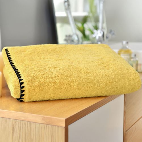 Lot De 2 Serviette Invité 30x50 Jaune Paille En Coton