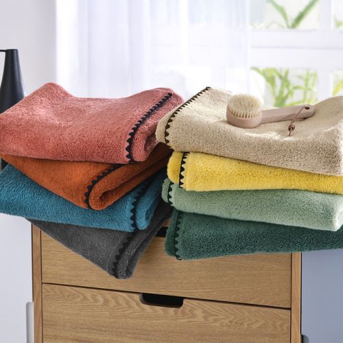 Serviette De Toilette 50x100 Jaune Paille En Coton