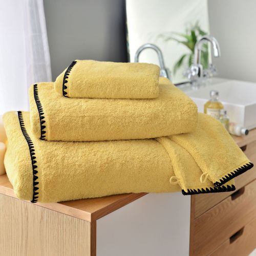 Serviette De Toilette 50x100 Jaune Paille En Coton