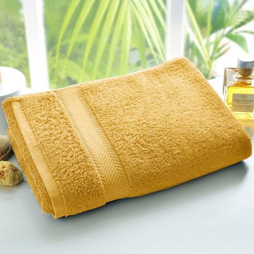 Lot De 2 Gant De Toilette 15x20 Jaune Miel En Coton