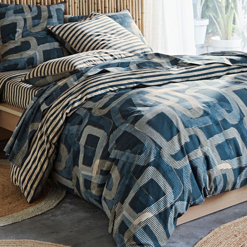 Housse De Couette 140x200 Bleu En Coton