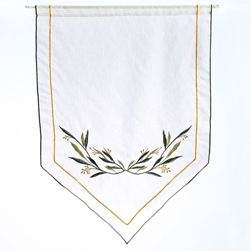 Voilage Pointe 45x120 Blanc En Polyester