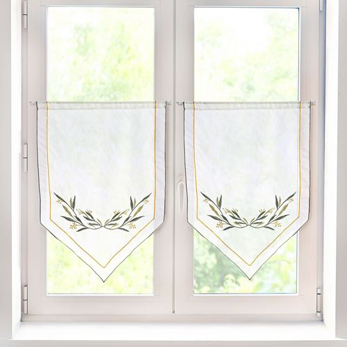 Voilage Pointe 45x120 Blanc En Polyester