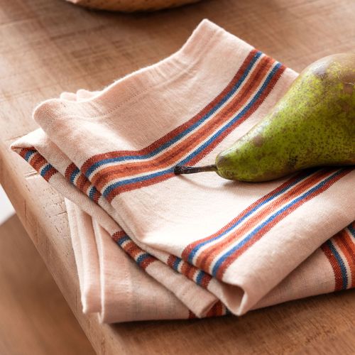 Lot De 3 Torchons 50x70 Blanc Écru En Coton