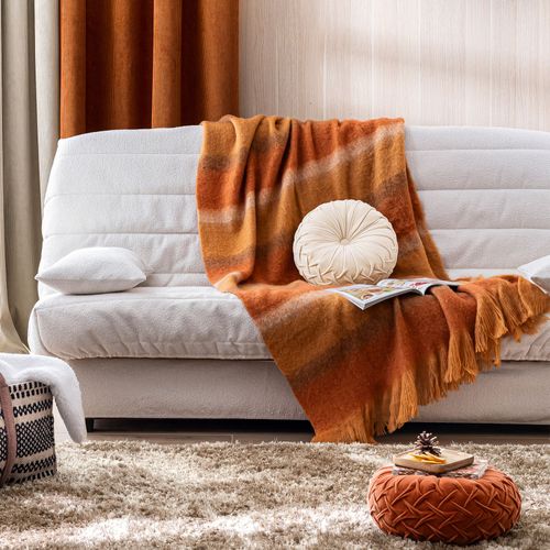 Plaid 130x170 Marron Caramel En Acrylique