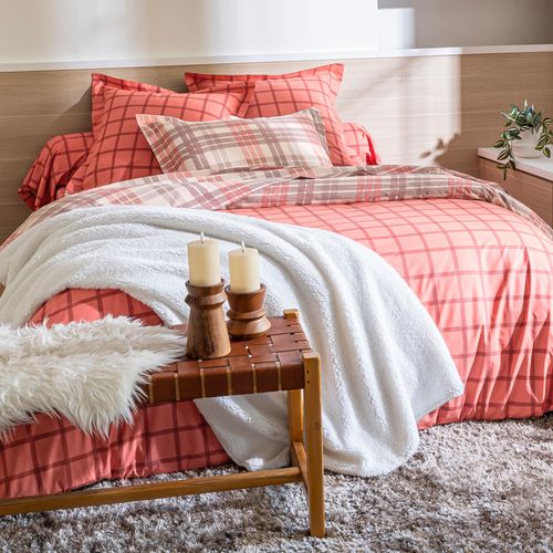 Drap-housse 140x190x28 Rose En Coton