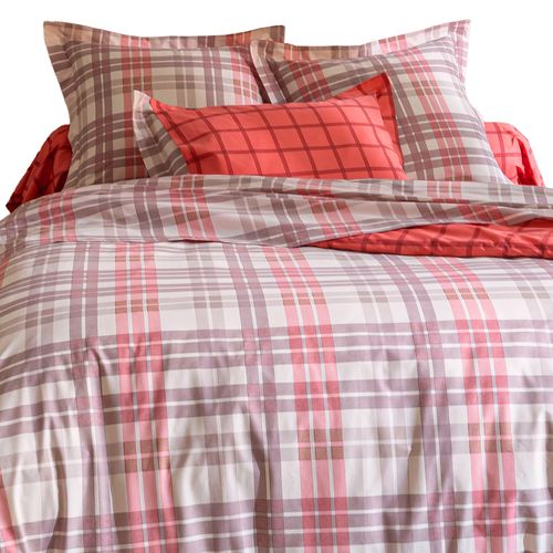 Housse De Couette 240x220 Rose En Coton