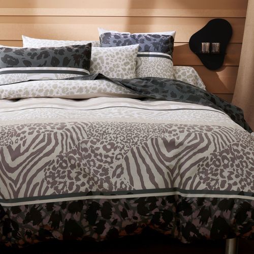 Housse De Couette 240x220 Gris En Coton