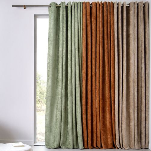 Rideau Occultant 135x260 Marron Caramel En Polyester