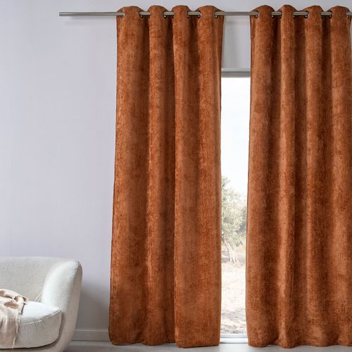 Rideau Occultant 135x260 Marron Caramel En Polyester