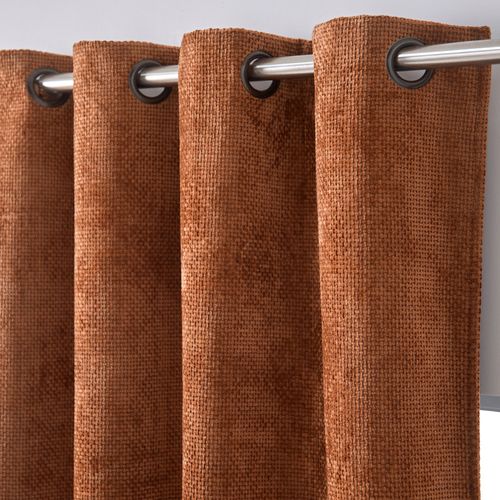 Rideau Occultant 135x260 Marron Caramel En Polyester