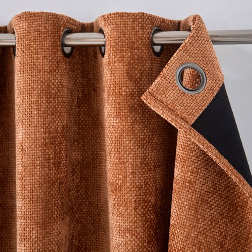 Rideau Occultant 135x260 Marron Caramel En Polyester