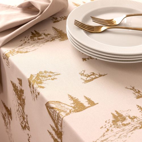 Nappe 140x350 Jaune Doré En Coton