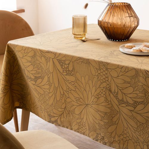 Nappe 140x140 Jaune Ocre En Coton
