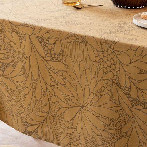 Nappe 140x350 Jaune Ocre En Coton