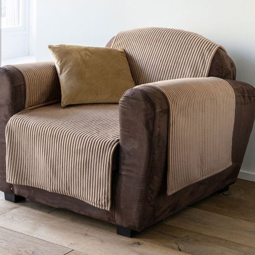 Protège Fauteuil 55x200 Beige En Polyester
