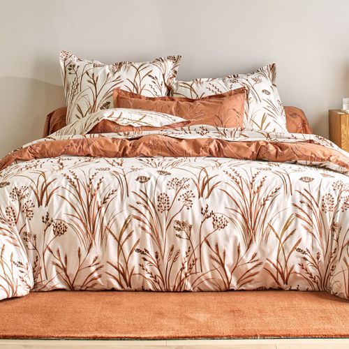 Drap-housse 160x200x28 Orange Terracotta En Coton