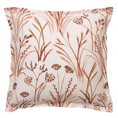 Taie Volant 50x70 Orange Terracotta En Coton