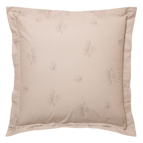 Taie Volant 65x65 Beige Grège En Coton