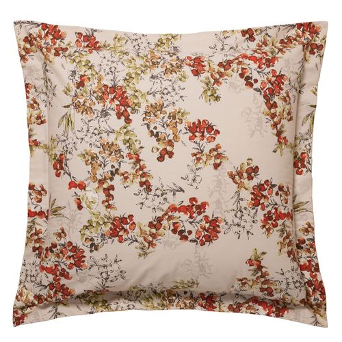 Taie Volant 65x65 Beige Grège En Coton