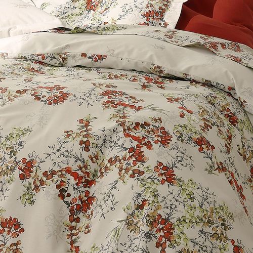 Housse De Couette 240x220 Beige Grège En Coton