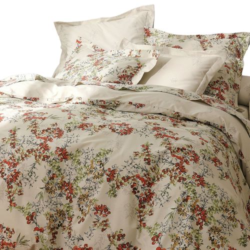 Housse De Couette 240x220 Beige Grège En Coton