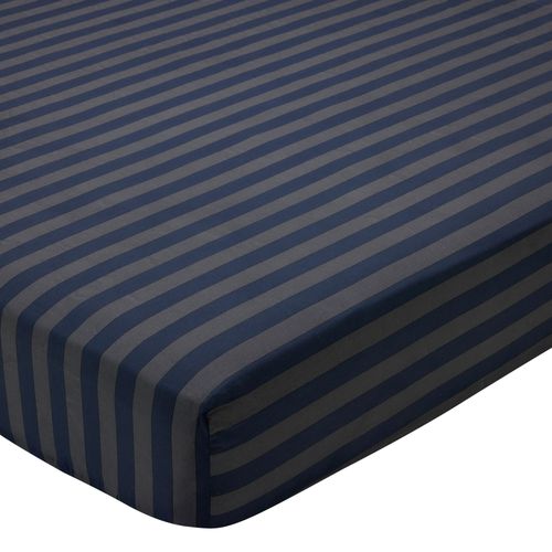 Drap-housse 160x200x28 Bleu En Coton