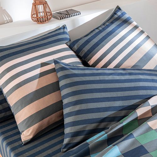 Taie Sac 50x70 Bleu En Coton