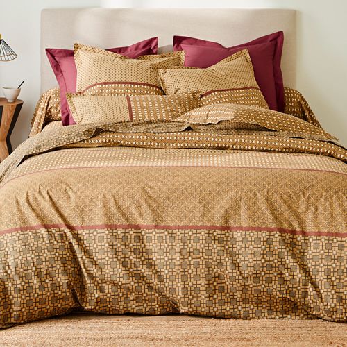 Drap-housse 160x200x28 Jaune Ocre En Coton