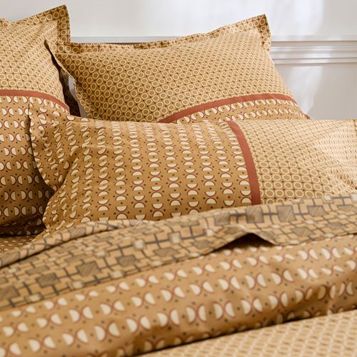 Taie Volant 63x63 Jaune Ocre En Coton