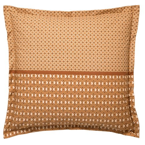 Taie Volant 63x63 Jaune Ocre En Coton