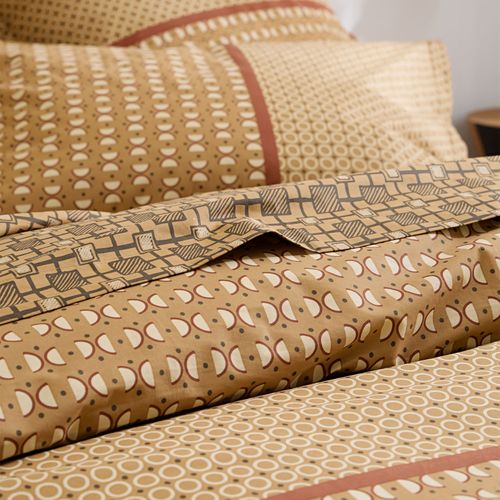 Housse De Couette 200x200 Jaune Ocre En Coton