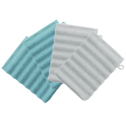 Lot De 4 Gant De Toilette 15x21 Vert Céladon En Coton