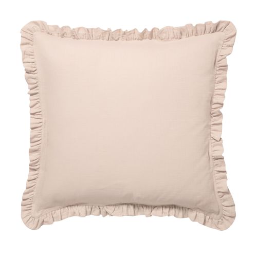 Taie Volant 65x65 Beige En Coton