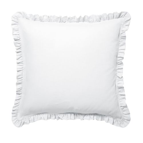 Taie Volant 50x70 Blanc En Coton