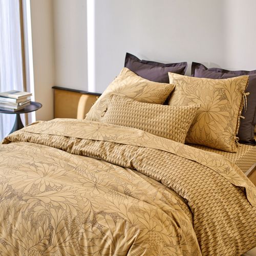 Drap-housse 140x190x28 Jaune Ocre En Coton