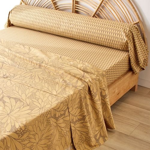 Drap-housse 140x190x28 Jaune Ocre En Coton