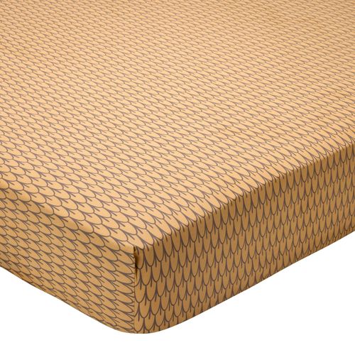 Drap-housse 160x200x28 Jaune Ocre En Coton