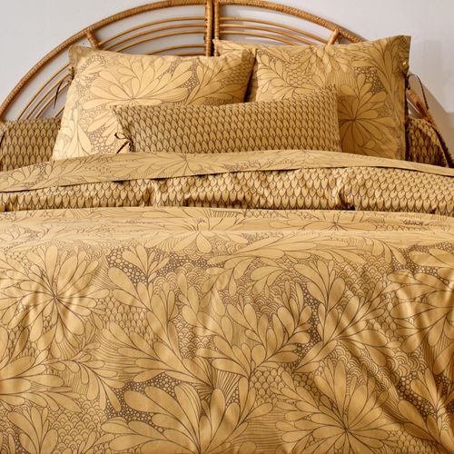 Housse De Couette 240x220 Jaune Ocre En Coton