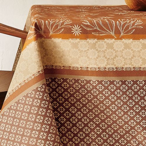 Nappe 160x160 Marron Caramel En Polyester