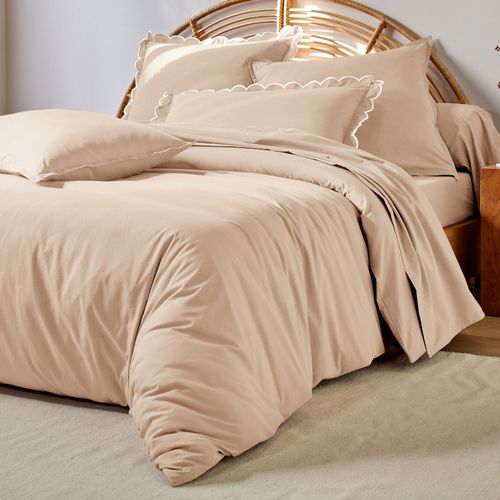 Housse De Couette 140x200 Beige En Coton