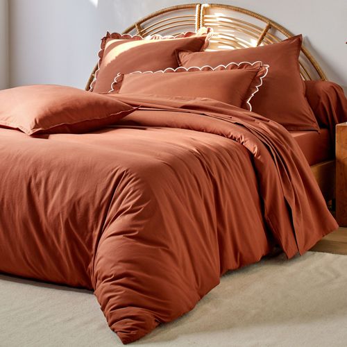Drap-housse 90x200x28 Orange Sienne En Coton