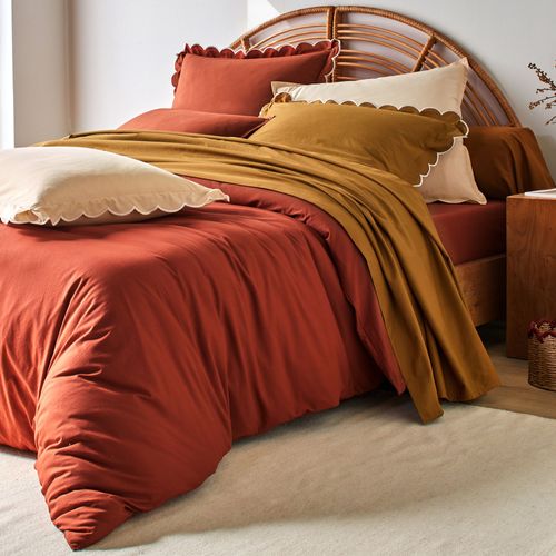 Housse De Couette 260x240 Vert Bronze En Coton