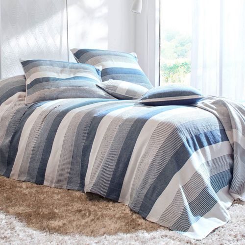 Jeté De Fauteuil 180x250 Bleu Indigo En Coton