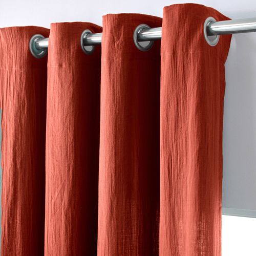 Rideau 140x260 Orange Terracotta En Coton