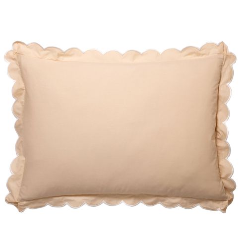 Taie Volant 63x63 Beige En Coton