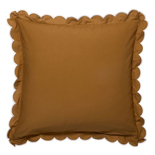 Taie Volant 63x63 Vert Bronze En Coton