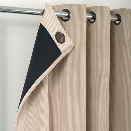 Rideau Occultant 140x260 Beige En Acrylique