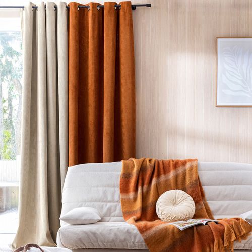 Rideau Occultant 140x260 Beige En Acrylique