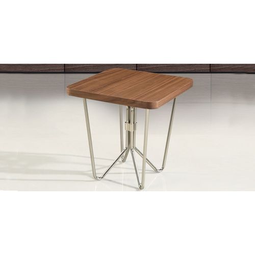 Bout De Canapé Bois Lilo - Noyer - Blanc